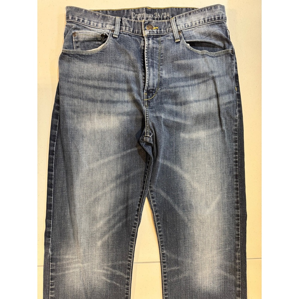 Cremieux Mens Jeans 34x34 Relaxed Fit Medium Wash Faded Blue Denim Cotton